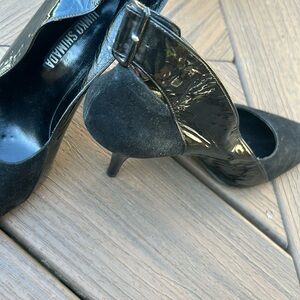 Junko Shimada Vintage Black Suede Leather Buckle Pumps 
Size 39